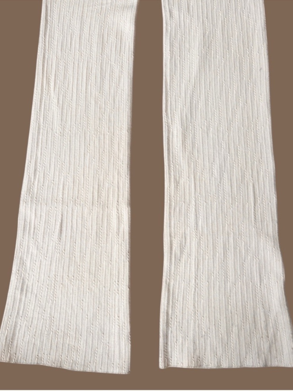 EUC Lululemon Merino Wool Blend Cable Knit Pull On Sweater Pants Ivory XL Tall - Picture 4 of 7